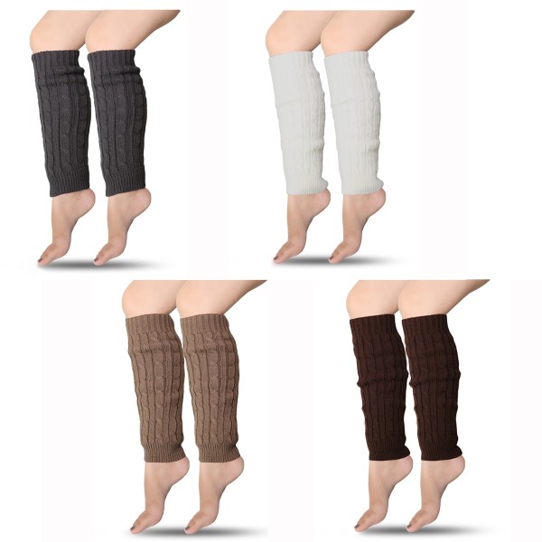 Sonia Originelli 1 Paar Beinstulpen Zopfmuster Kuschelig Warm Überzieher Uni Sonderangebot der Fabrik