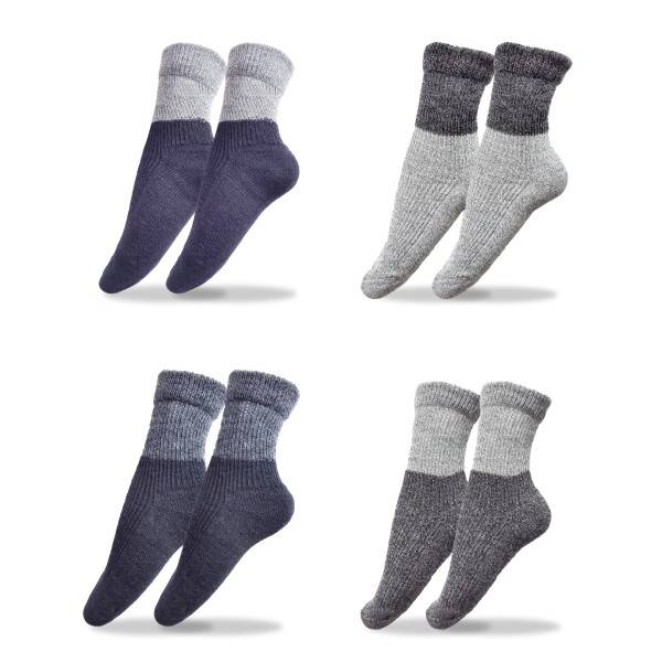 Sonia Originelli 1 Paar Damen Socken meliert Schafwolle Umschlag Plüschsohle Vierteljährliche Förderung