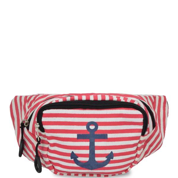 Sonia Originelli Bauchtasche "Anker" maritim gestreift Gürteltasche Freizeit Schlussverkauf