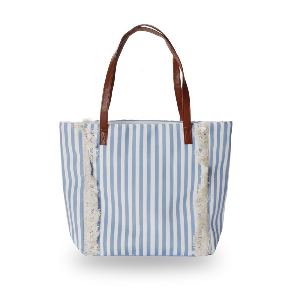 Sonia Originelli Canvas Shopper "Lobster" Fransen maritim gestreift Strandtasche wasserabweisend Blitzverkäufe