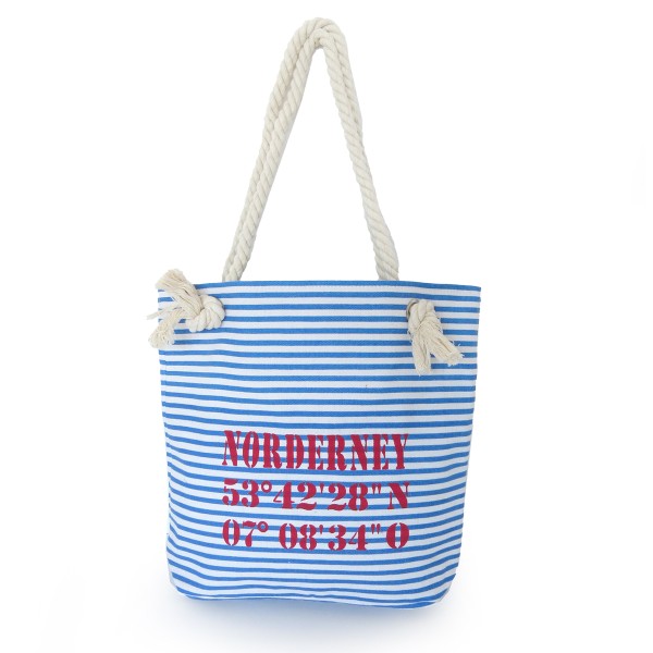 Sonia Originelli City Shopper "Norderney" maritim gestreift Koordinaten Canvas Versandkostenfrei