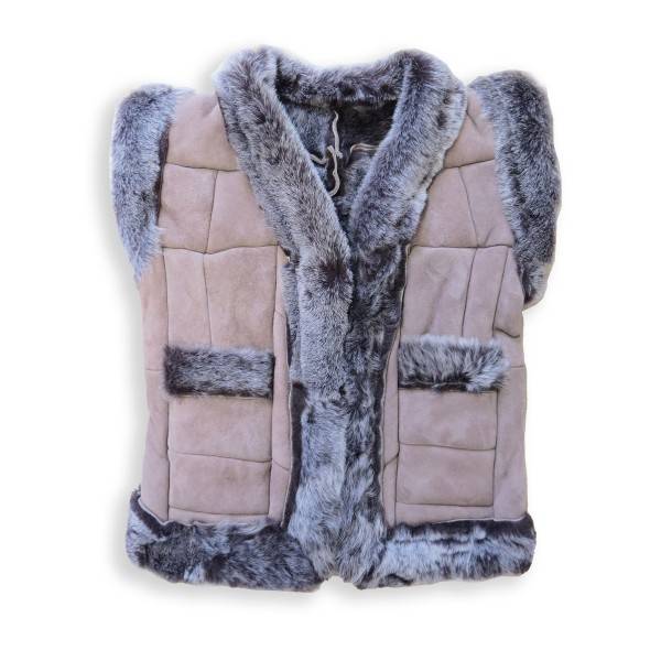 Sonia Originelli Kinderweste Naturfell Leder Lammfell Patchwork Handarbeit Kostenloser Versand