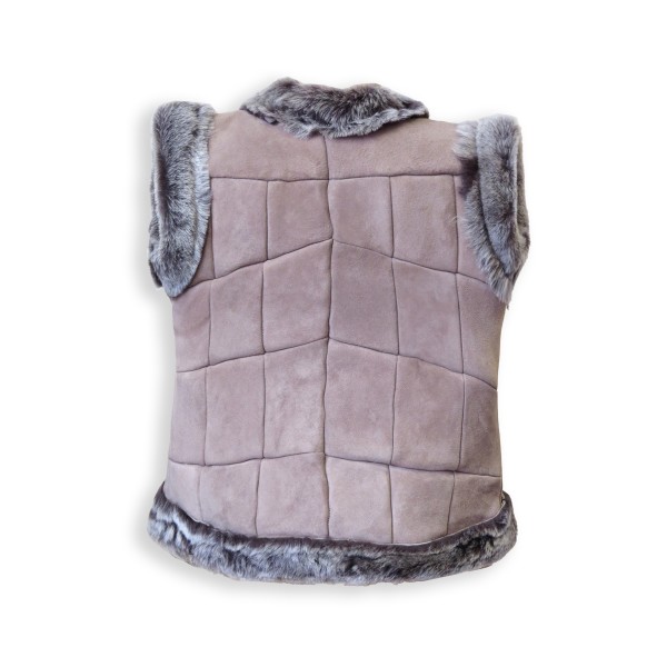 Sonia Originelli Kinderweste Naturfell Leder Lammfell Patchwork Handarbeit Kostenloser Versand