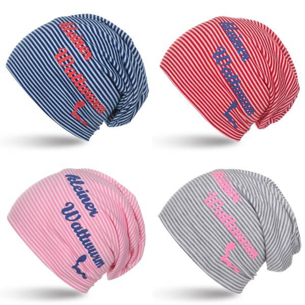 Sonia Originelli Beanie Mütze Kind "Kleiner Wattwurm" Maritim Streifen Große Rabatte