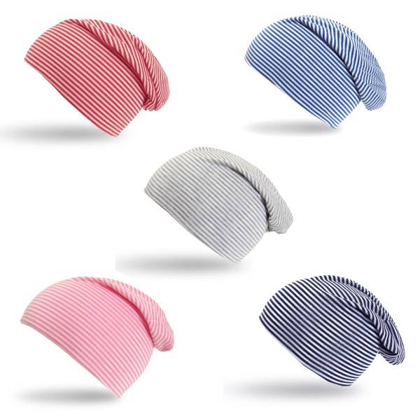 Sonia Originelli Beanie Mütze Kind "Streifen UNI" Maritim Jersey Tägliche Deals