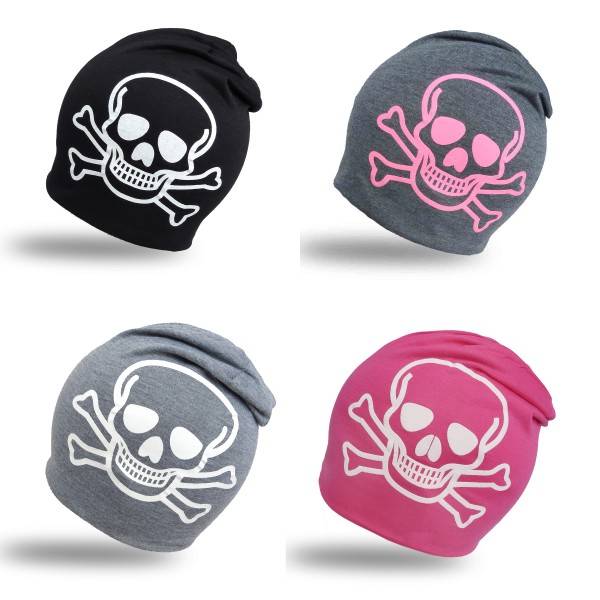 Sonia Originelli Beanie Mütze Kind "Totenkopf" Pirat Kindermütze Sonderangebote