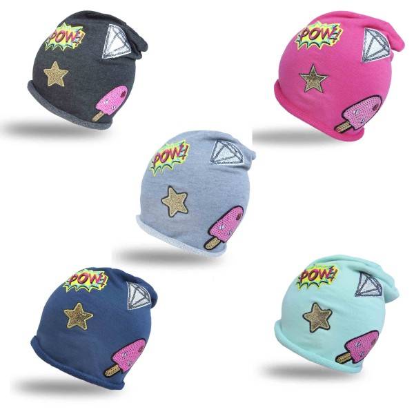 Sonia Originelli Beanie Mütze Kind Patch Aufnäher Diamant Eis trend Baumwolle VIP-Rabatte