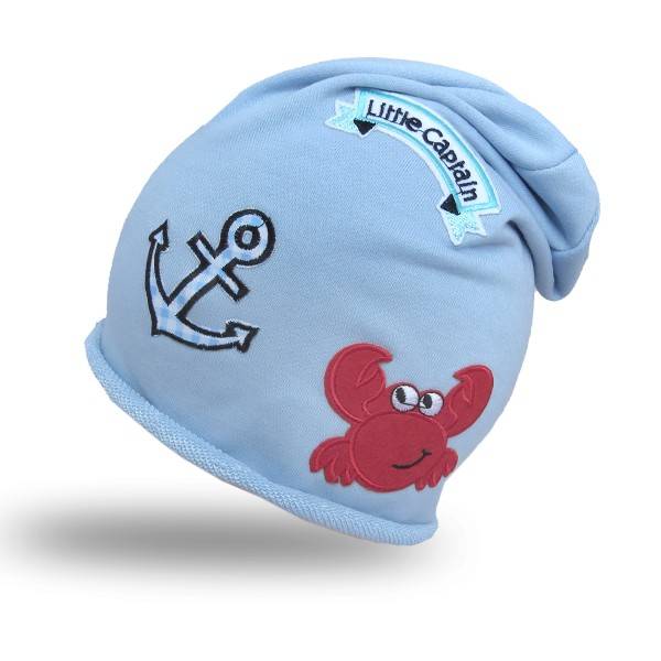 Sonia Originelli Beanie Mütze Kleinkind Patch Aufnäher Krabbe maritim Anker trend Baumwolle Babymütze Bis zu 50% Rabatt
