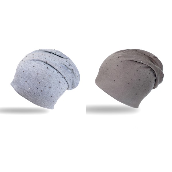 Sonia Originelli Beanie Mütze Nieten Schlicht Onesize Jersey Bis zu 65% Rabatt