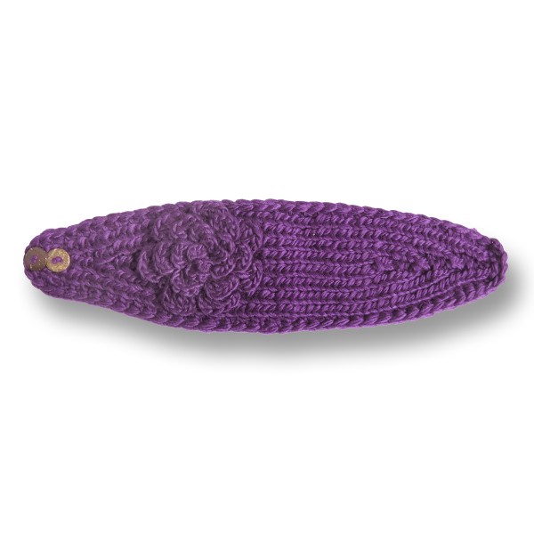 Sonia Originelli Damen Stirnband grob gestrickt mit Blumenapplikation und Knöpfen Fabrikverkauf