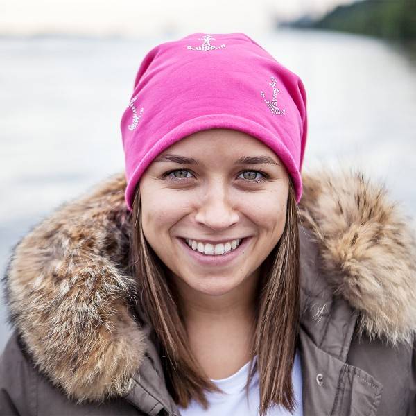 Sonia Originelli Fleece Beanie "Mini Anker Fleece" Strass Mütze Winter Premium Rabatt
