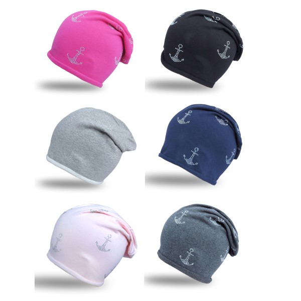 Sonia Originelli Fleece Beanie "Mini Anker Fleece" Strass Mütze Winter Premium Rabatt