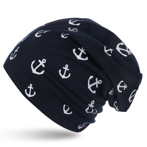Sonia Originelli Kinder Beanie "Mini Anker" Maritim Mütze Overall Print Osterangebot