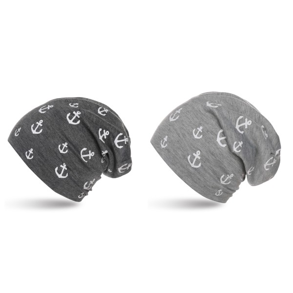 Sonia Originelli Kinder Beanie "Mini Anker" Maritim Mütze Overall Print Osterangebot