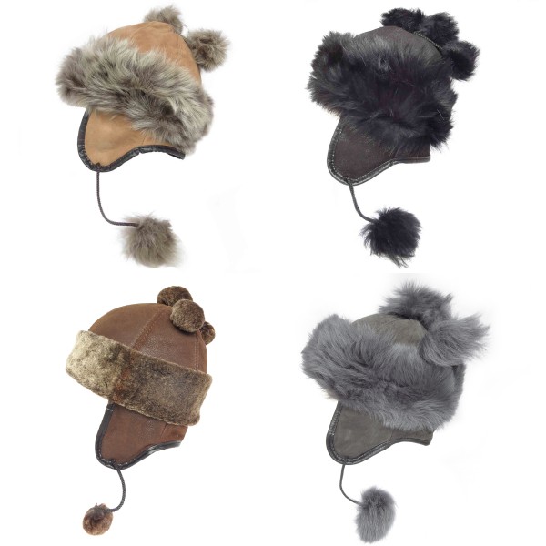 Sonia Originelli Kinder Damen Inkamütze Lammfell Bommel Leder Online Outlet