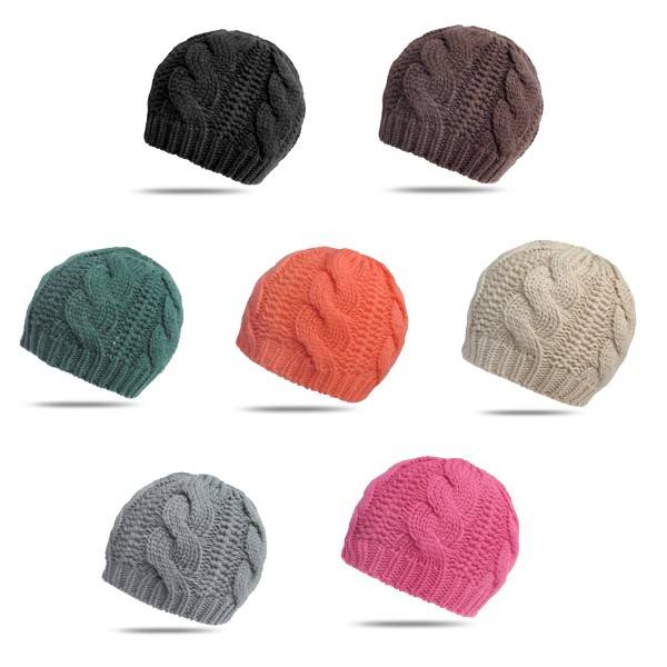 Sonia Originelli Strickmütze Wolle mit Zopfmuster klassisch Herbst Winter Blitzangebot