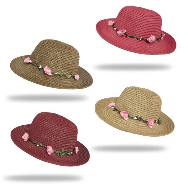 Sonia Originelli Strohhut "Blümchen" Strandhut Blumenkranz Damen Blume Saisonale Angebote