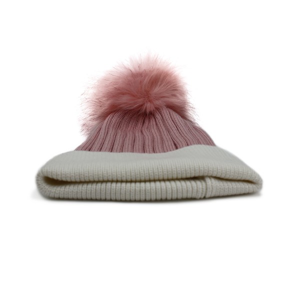 Sonia Originelli Winter Beanie Mütze "Zweiton" Kunstfell Bommel Sonderangebote