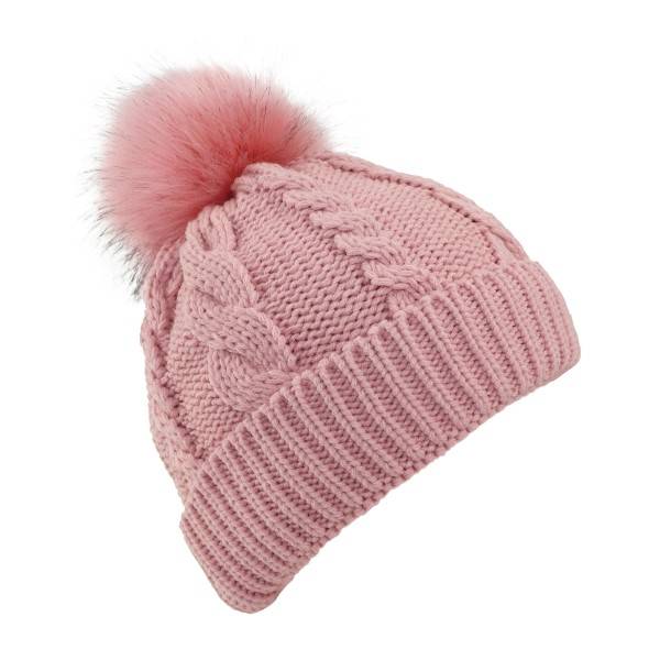 Sonia Originelli Winter Beanie Mütze Zopfmuster XL Bommel Teddyfell Tiefpreis