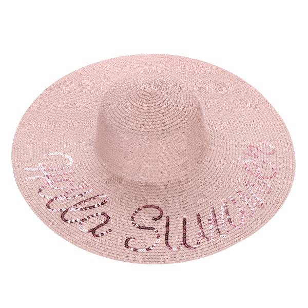 Sonia Originelli XXL Strohhut "Hello Summer Pailletten" Damen Sommerhut Strand Begrenzte Freigabe