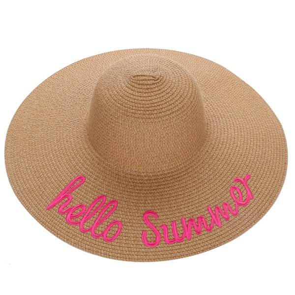 Sonia Originelli XXL Strohhut "Hello Summer" Damen Sommerhut Kopfbedeckung Strand Letzte 3 Tage
