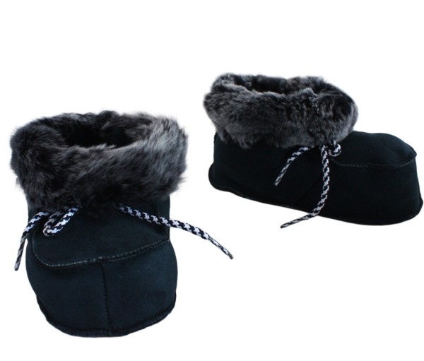 Sonia Originelli SET Baby Kleinkinder Hausschuhe Fäustel "Wölckchen" Lammfell Leder Clearance-Verkauf