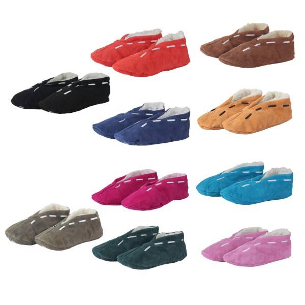 Sonia Originelli Wildlederhausschuh ABS Stopper Echt Leder Kuschelfell Rabatte dieses Monats