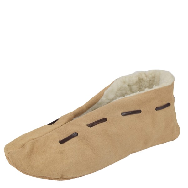 Sonia Originelli Wildlederhausschuh echt Leder Puschen Schluffis Hausschuhe beige natur Auslauf