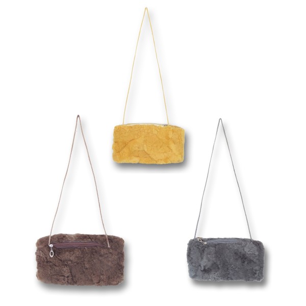 Sonia Originelli Muff Lammfell Portemonnaie Tasche Natur Kordel Preisnachlass