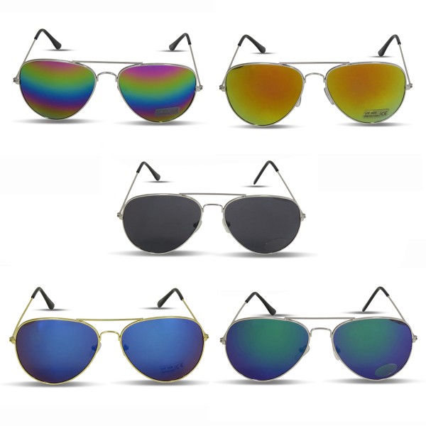 Sonia Originelli Sonnenbrille "Pilot" Partybrille Spaß Verspiegelt Brille Fasching Vatertagsangebot