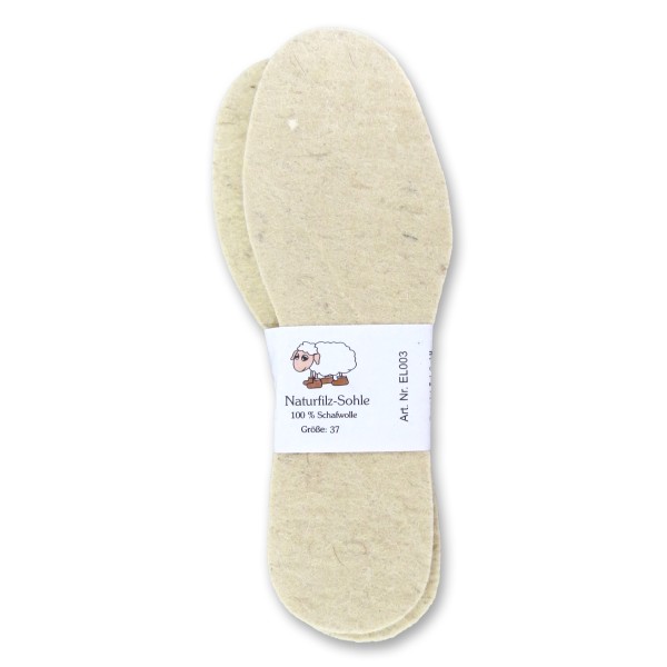 Sonia Originelli Kinder Einlegesohle Natur 4mm Wolle Filz Schuhe Neueste Stile