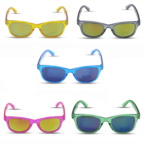 Sonia Originelli Kinder Sonnenbrille "Kids Style" Verspiegelt Brille Transparent Letzter Tag