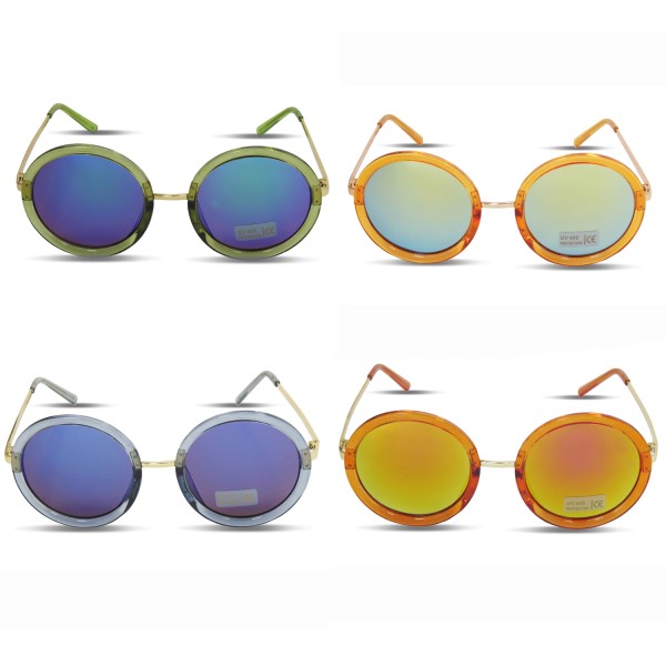 Sonia Originelli Sonnenbrille Verspiegelt Rund Damen Trend Sommer Kostenloser Versand international