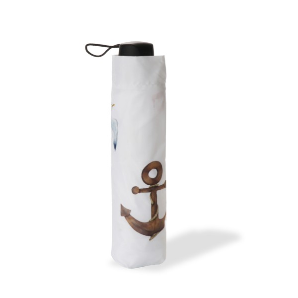 Sonia Originelli Taschenschirm "Nautic" maritime Aquarell Motive premium Regenschutz Anker Leuchtturm Im Verkauf