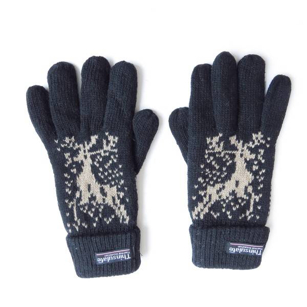 Sonia Originelli Strickhandschuhe Finger Umschlag Elch Wolle Fleece Winter Unisex Limitierter Zeitrabatt