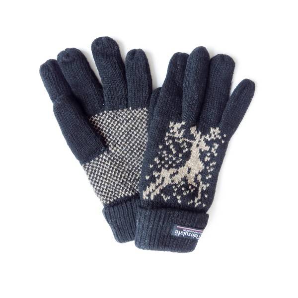 Sonia Originelli Strickhandschuhe Finger Umschlag Elch Wolle Fleece Winter Unisex Limitierter Zeitrabatt