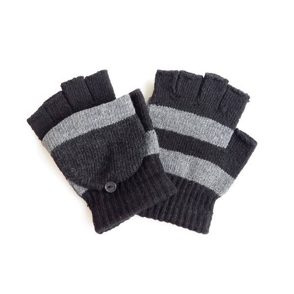 Sonia Originelli Strickhandschuhe Halbfinger Faustumschlag unisex gestreift Günstig kaufen