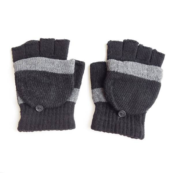 Sonia Originelli Strickhandschuhe Halbfinger Faustumschlag unisex gestreift Günstig kaufen