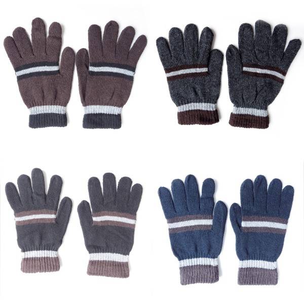 Sonia Originelli Strickhandschuhe Herren Finger Winter Streifen Unisex Großer Ausverkauf