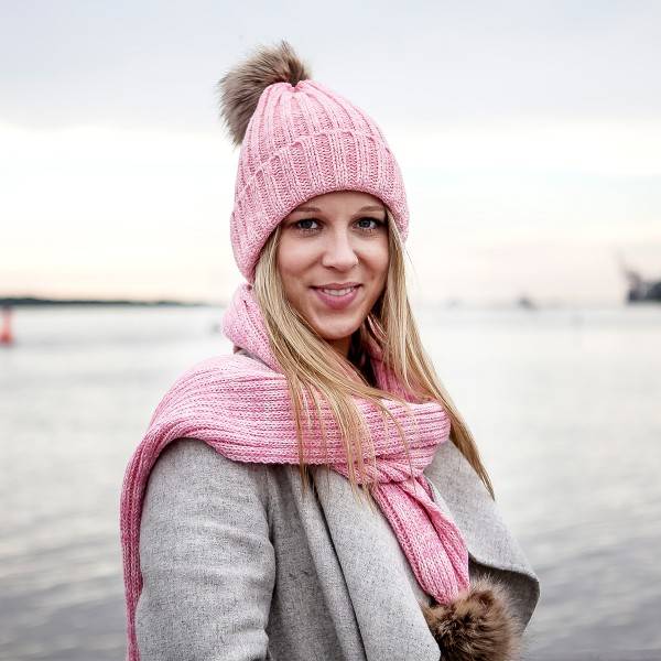 Sonia Originelli Winterschal Bommel abnehmbar Kunstfell Strickschal kuschelig weich und warm JETZT KAUFEN