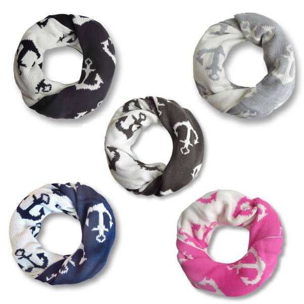 Sonia Originelli Winterschal Loop Schlauch Anker maritim Strickschal Rundschal wendbar Neueste Stile