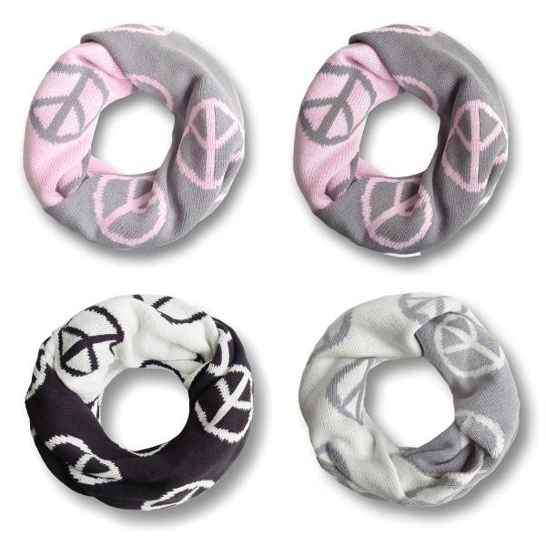 Sonia Originelli Winterschal Loop Schlauch Peace Frieden Strickschal Rundschal wendbar Letzte 2 Tage