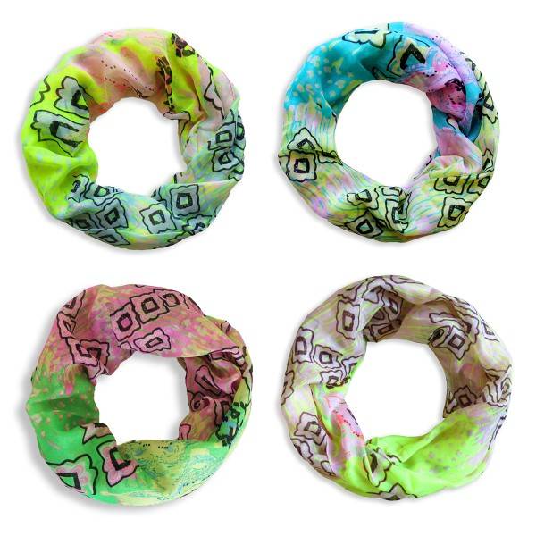 Sonia Originelli Schal Loop "Raute" neon Rundschal Sommer Riesige Rabatte