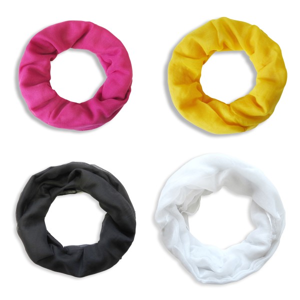 Sonia Originelli Schal Loop "Uni" weiss Rundschal Sommer Fabrikladen