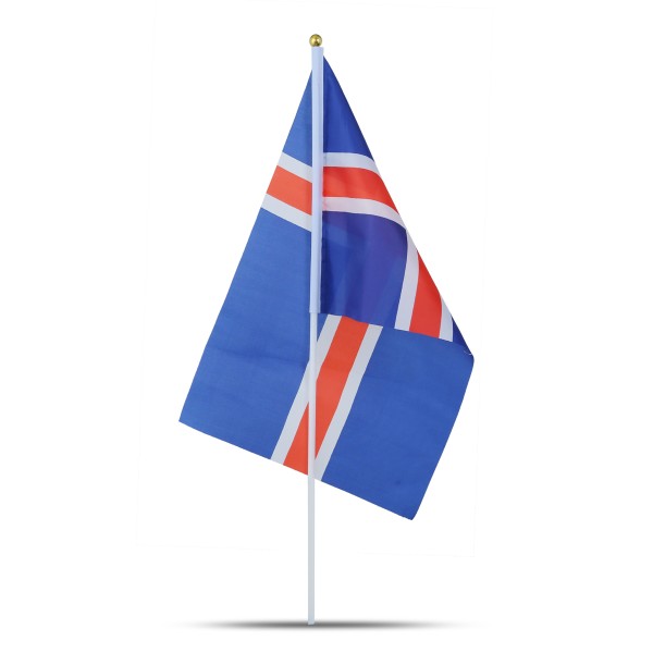 Sonia Originelli 10er Set Fahne Flagge Winkfahne "Island" Iceland Handfahne EM WM Black Friday