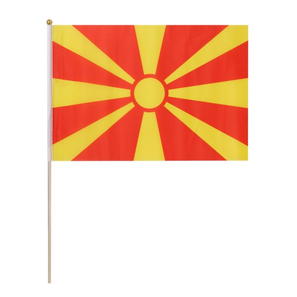 Sonia Originelli 10er Set Fahne Flagge Winkfahne "Nordmazedonien" North Macedonia Handfahne EM WM Exklusive Angebote