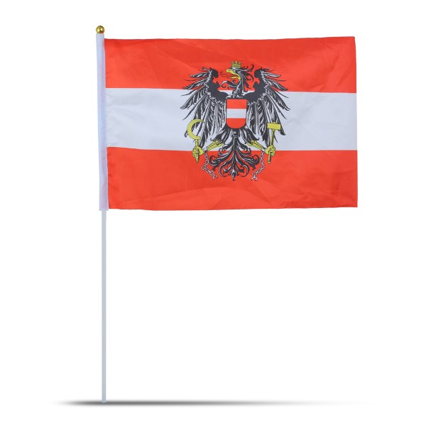 Sonia Originelli 10er Set Fahne Flagge Winkfahne "Österreich" Wappen Austria Handfahne EM WM Neuheiten