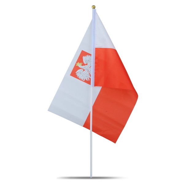 Sonia Originelli 10er Set Fahne Flagge Winkfahne "Polen Wappen" Poland Polska Handfahne EM WM Nur noch ein Tag übrig
