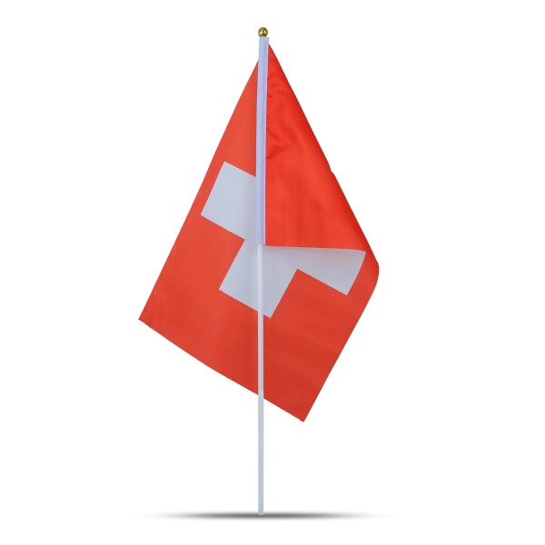 Sonia Originelli 10er Set Fahne Flagge Winkfahne "Schweiz" Switzerland Handfahne EM WM zollfrei