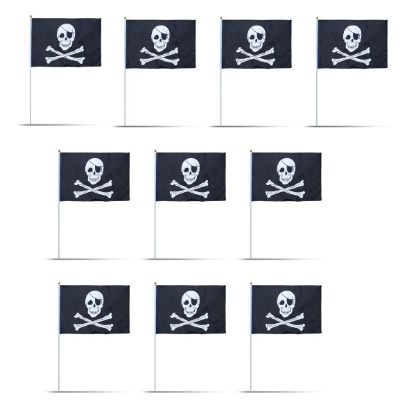 Sonia Originelli 10er Set Fahne Flagge Winkfahne "Totenkopf" Skull Handfahne EM WM Angebote
